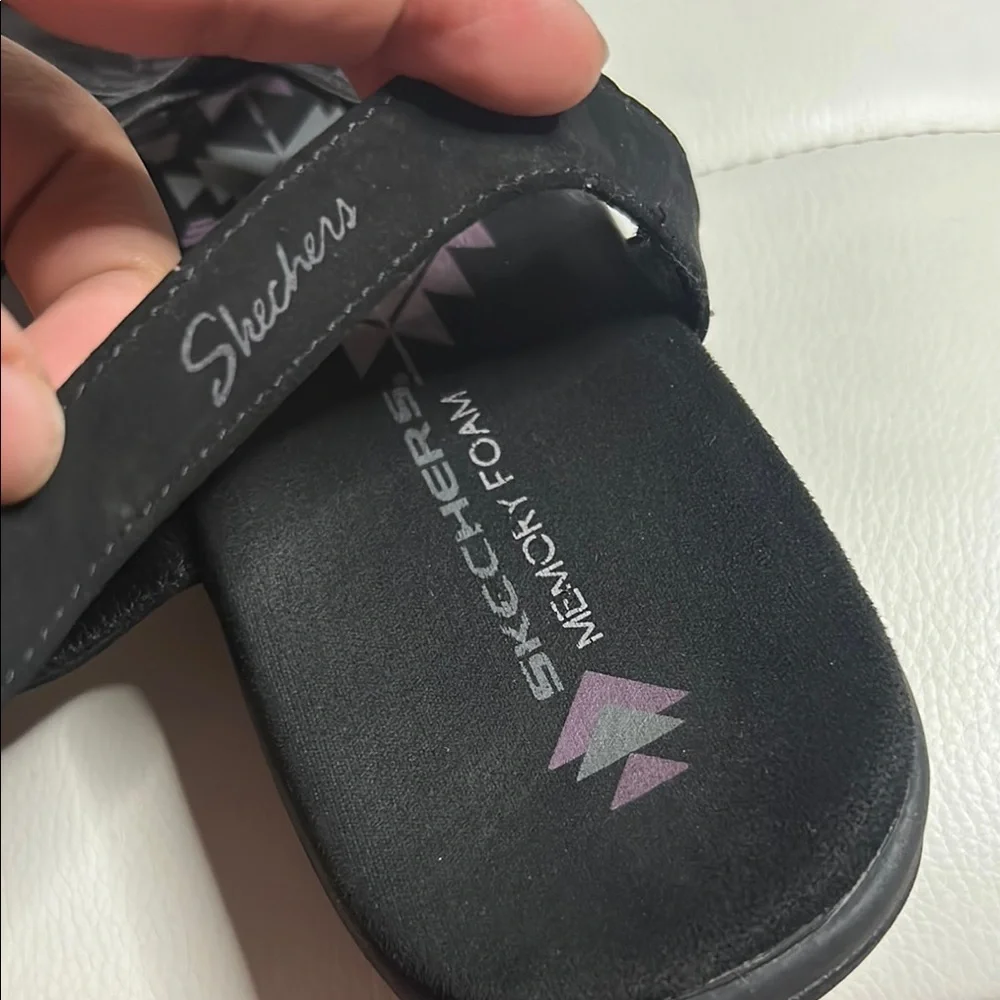 Skechers Black Sandals with Ruched Straps ZIZE 11 - Picture 8 of 13